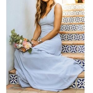 L • Show Me Your Mumu • Jenn Maxi Dress - Steel Blue Chiffon